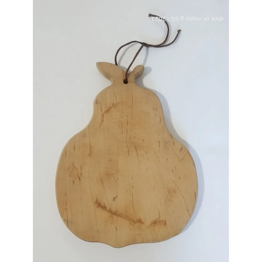 Vintage Pear Shaped Wooden Cutting Board Cheese Charcuterie Tray Wall Decor